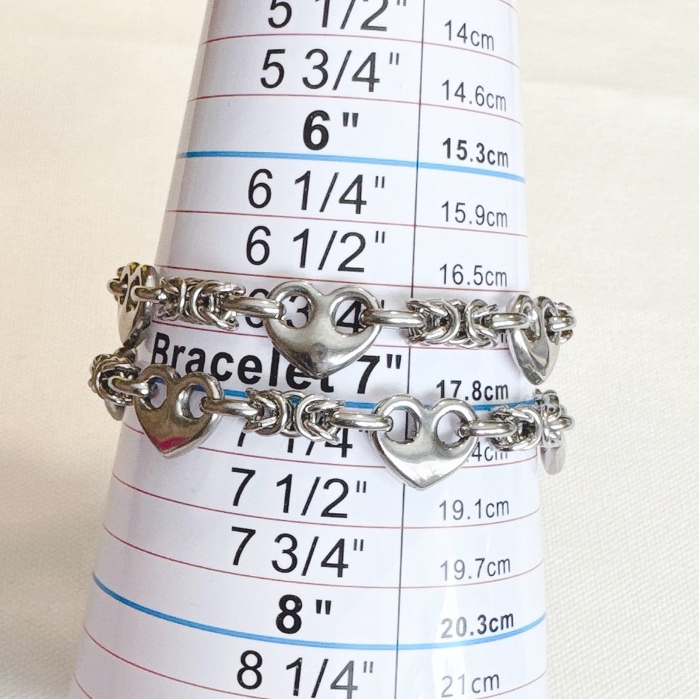Stainless steel heart chain bracelet - Picture 4 of 4